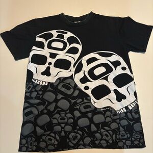 Andy Everson oscardo skull Y2K all over print shirt